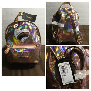 bebe Rainy Girls rose gold Metallic Mini Backpack